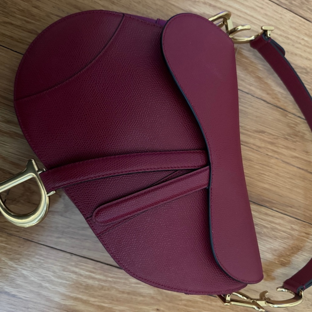 Dior red/burgundy saddlebag